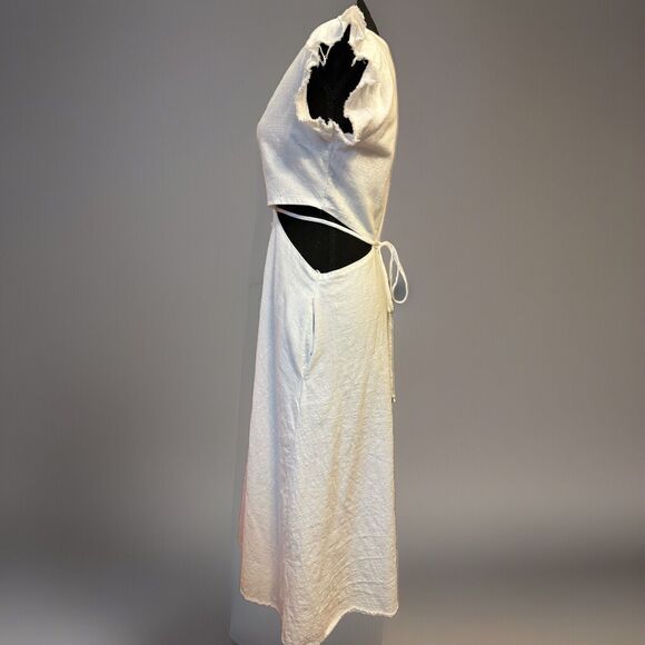 Altar’d State Dress Large White Cut Out Cotton Midi Cottagecore Beachy Boho - Picture 5 of 10